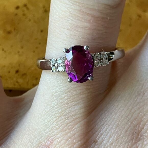 Color Change Pink Fluorite Sterling Silver Ring Size 8 - Picture 1 of 9